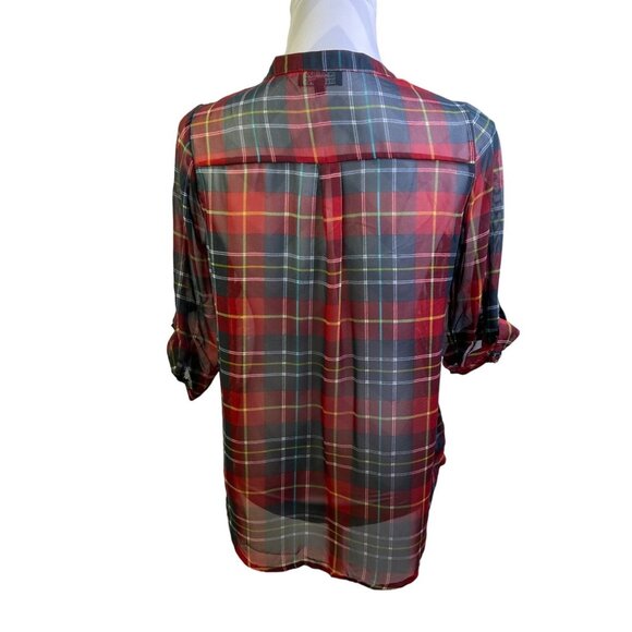 Papermoon StitchFix Talulah Women's Small Plaid Print Henley Blouse - Picture 4 of 8